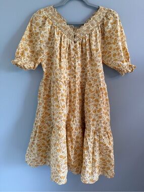 the melody smocked midi dress in daisy print The Melody Smocked Cotton Midi Dress in Daisy Print (Women)